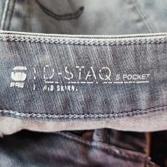 G-Star Raw D-Staq Mid Skinny Distressed Gray Denim Jeans Mens 29X32 - Picture 5 of 11